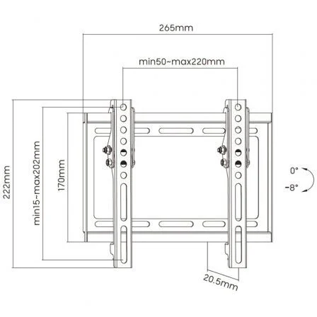 Aisens Soporte de Pared Inclinable WT42T-159 para TV de 23-42 pulgadas